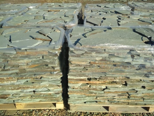 Плитняк златолит зелёный для цоколя, отмостки купить в Осе