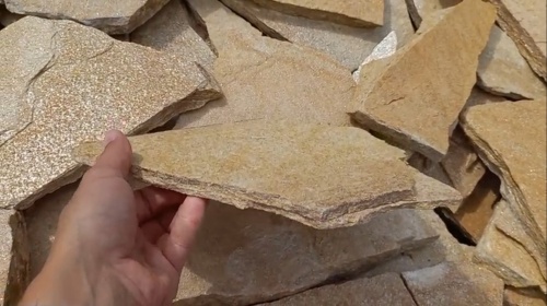 Плитняк златолит жёлтый для фасада 1,5-3 см купить в Осе